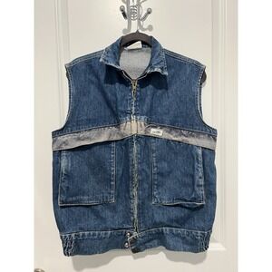 Vintage‎ Guess 90's Denim Full Zip Mens Vest Size Small